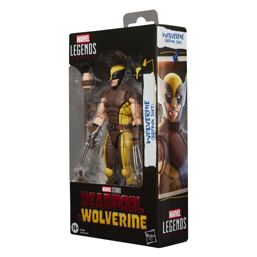 Hasbro MARVEL Legends Series Росомаха (Коричневый костюм), Marvel Studios Дэдпул и Росомаха Коллекционная фигурка 15 см G2366 (аутентичный)