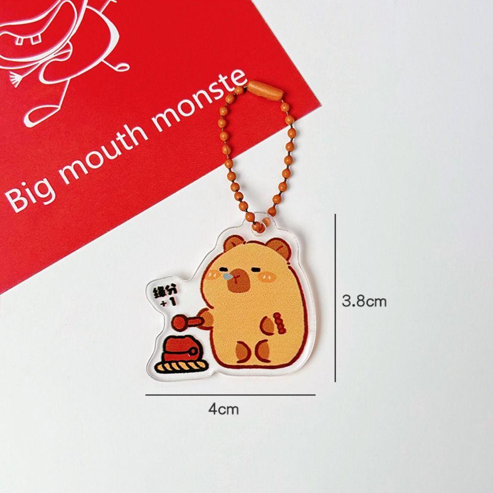 Acrylic Kapibara Bag Hanging Funny Capibara Pendant Kawaii Capybara Acrylic Keychain  Birthday Gift