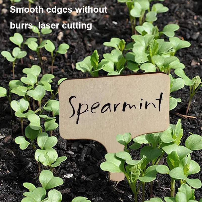 20pcs Wooden T-Shaped Garden Sign, Creative Plant Flower Insert Label Handwritten Landscape Sign For Garden