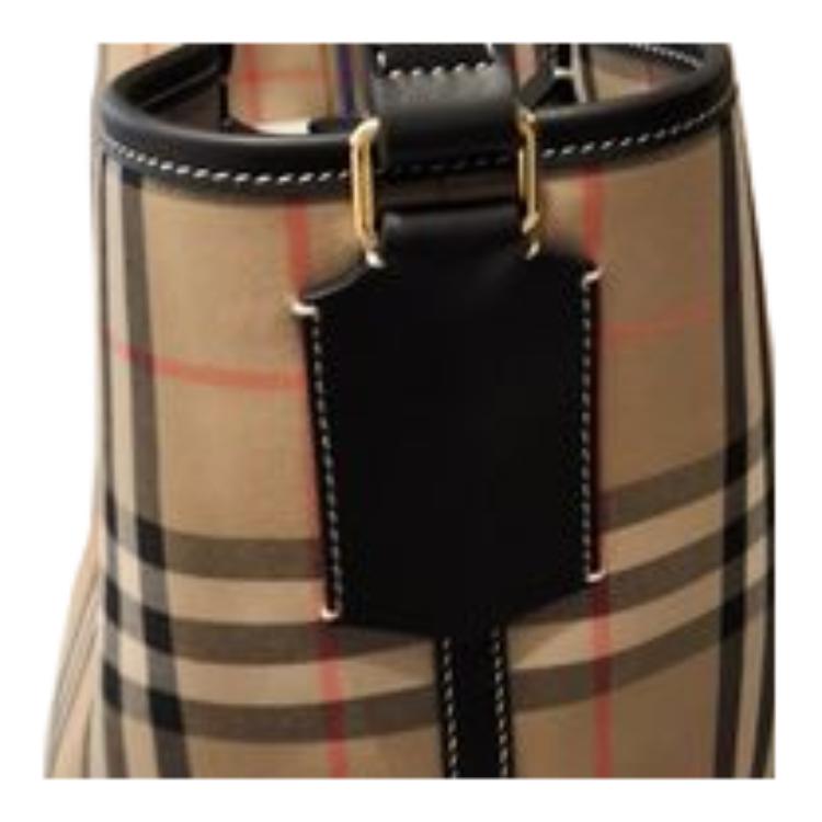 Burberry Fashion Versatile Leather And Fabric Bucket Bag Women Shoulder Bag Beige 81021711