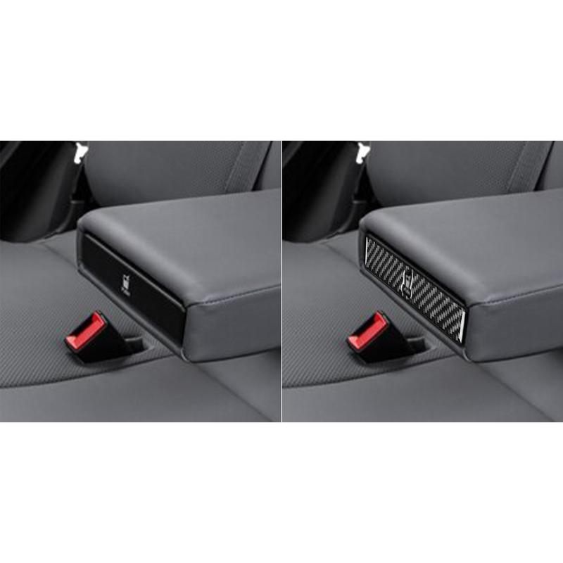 Carbon Fiber Car Accessories Rear Center Cup Holder Decorative Modified Interior Trim Soft Cover Sticker For Fiat 500L 2014-2017