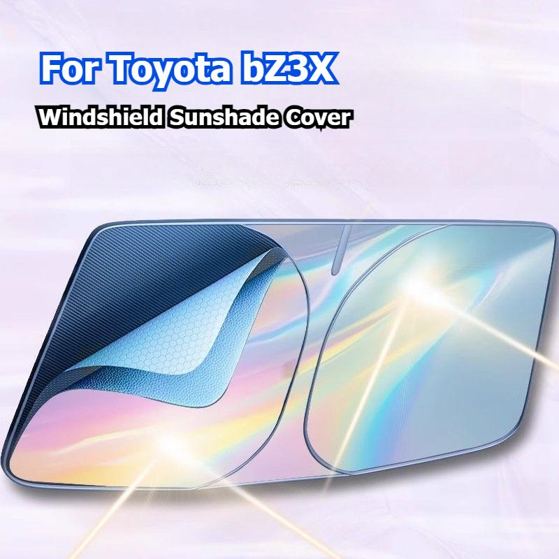 For Toyota bZ3X Car Front Window Sunshade Cover Laser Layer Heat Shield Cooling Folding Windscreen Visor Styling Accessories