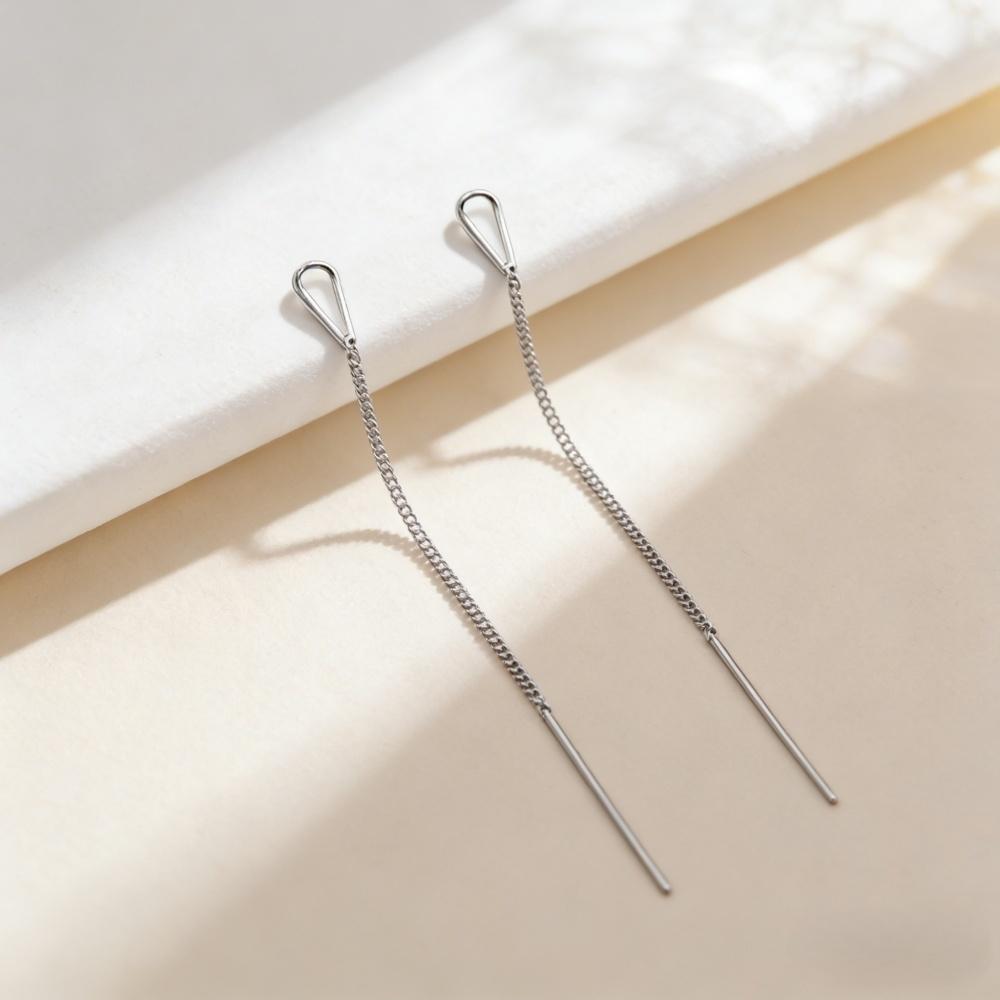 Серьги из стерлингового серебра 925 пробы, длинные серьги-подвески, женская мода, простые, для вечеринки, свадьбы, юбилея, ювелирный подарок