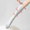 1 пара женских зимних носков длиной до колена с массажной подошвой, с длинной трубкой, с высокой эластичностью, с противоскользящими свойствами, носки для йоги, удобные, теплые, для бега трусцой