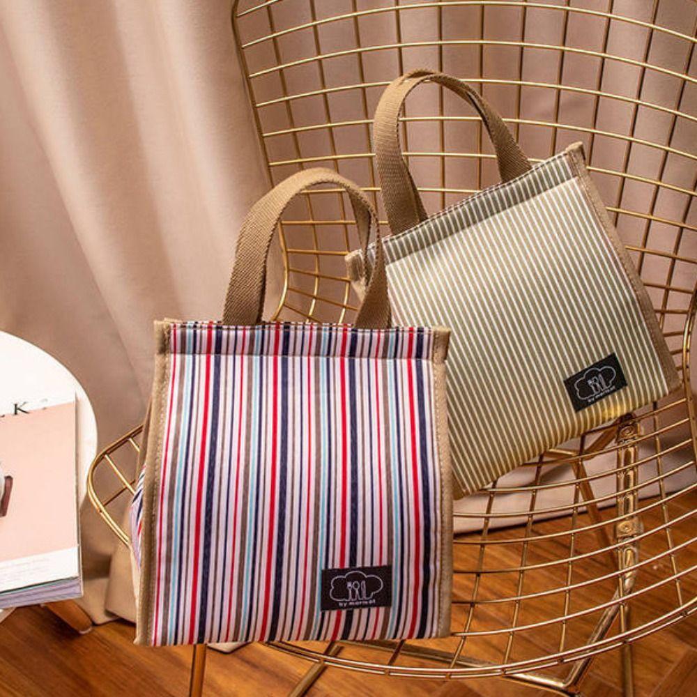 Large Capacity Insulated Thermal Lunch Bag Oxford Cloth Storage Handbag Outdoor