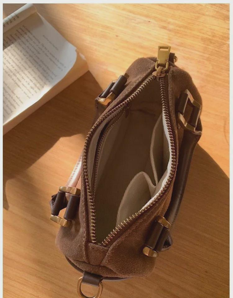 Сумка-подушка Boston из замши в стиле ретро осень/зима: Универсальная сумка через плечо на одно плечо