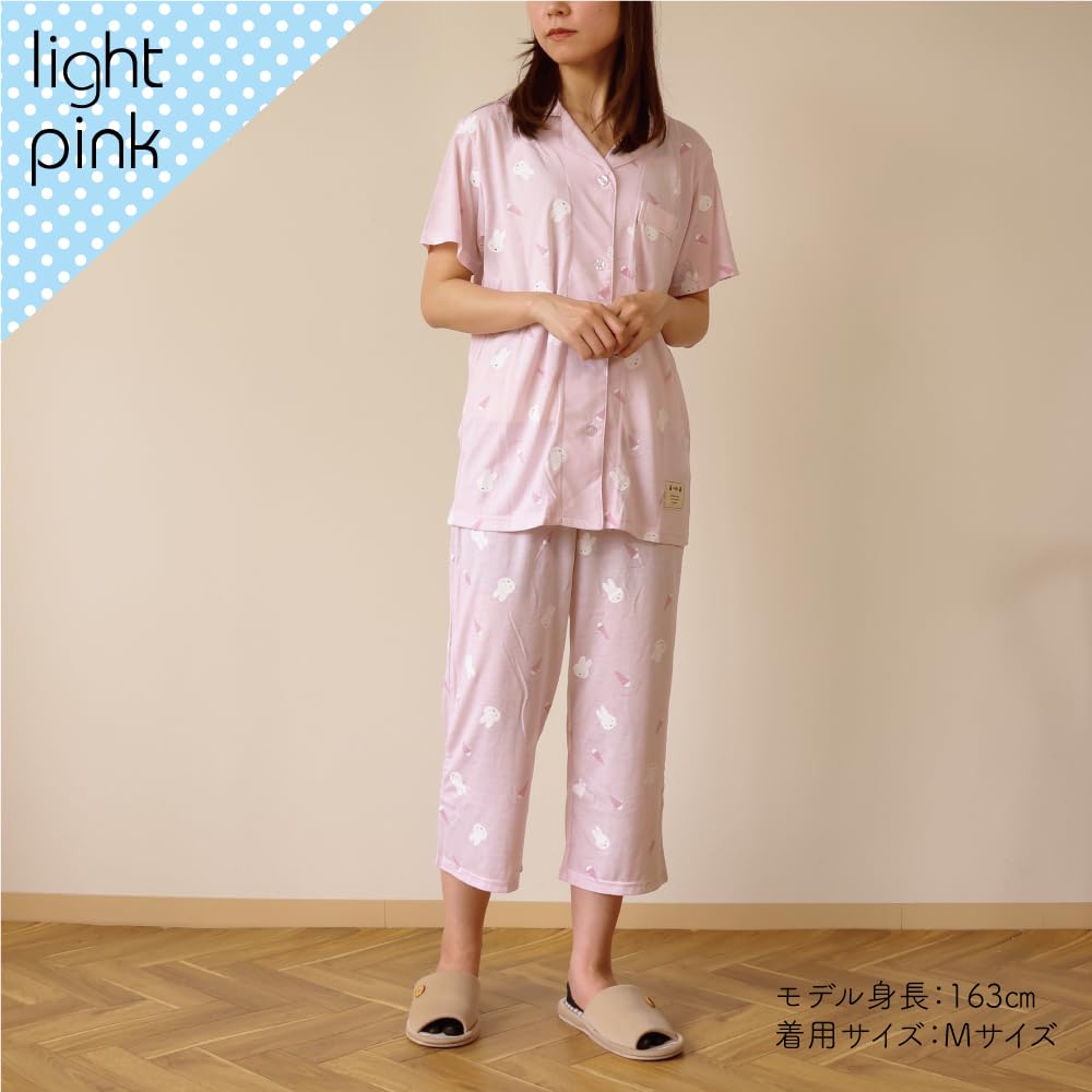 Пижама Miffy Room Wear Верх и низ Комплект с коротким рукавом Длина Брюки Light [SWINGPLUS] 3/4 Женская (М, Розовый)