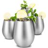 Stainless Steel Unbreakable Wine Glasses - 18 Ounce Set of 4 Wineglasses. Premium-Grade 18/8 Stainless Steel Red & White Stemless Wineglasses Set