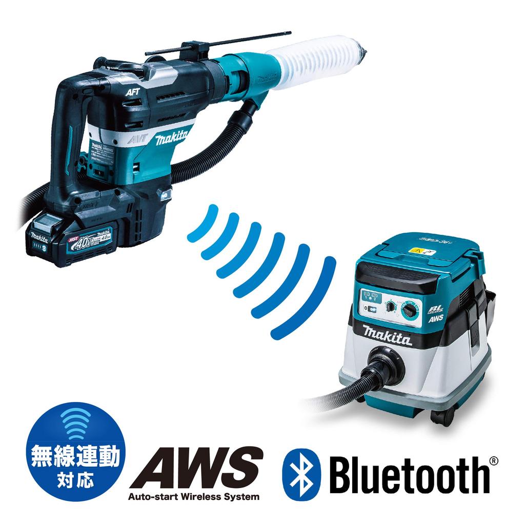 Аккумуляторная ударная дрель Makita 40 мм 40 В макс. 4 Ач, в комплекте 2 кейса HR005GRMX, синие батареи, зарядное устройство,