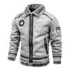Men Vintage Leather Jacket Men Suede Turn -Down Collar Street Men Fur Collar Jacket Thicken And Warm