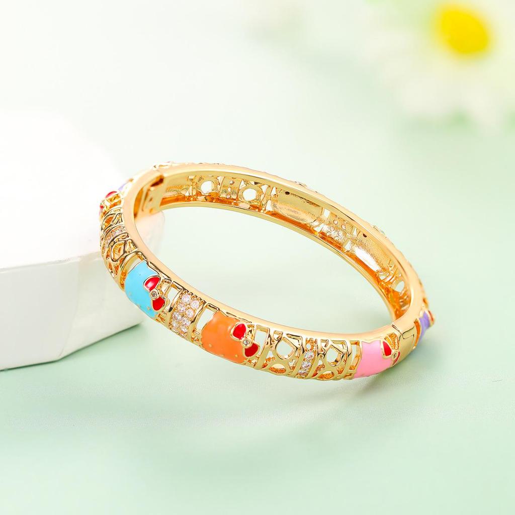 Widney Beijing Cloisonné Children's Open Diamond Bracelet - National Style Gift