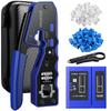 Proster RJ45 Crimping Tool CAT6A CAT6 CAT5E Compatible LAN Tester Penetration Type Crimping Tool Crimping Pliers Compatible with Cut RJ45 Connector