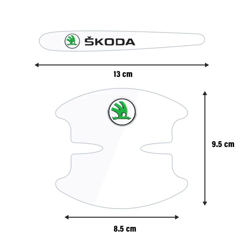 2026 Hot 4/8PCS For Skoda Octavia Fabia Superb Karoq Car Door Handle Sticker Racing Sport Protection Decals Door Bowl Film Acces