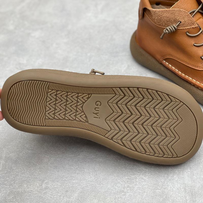 Johnature Женская обувь ручной работы из натуральной кожи, универсальные ботильоны из коровьей кожи в британском стиле с круглым носком