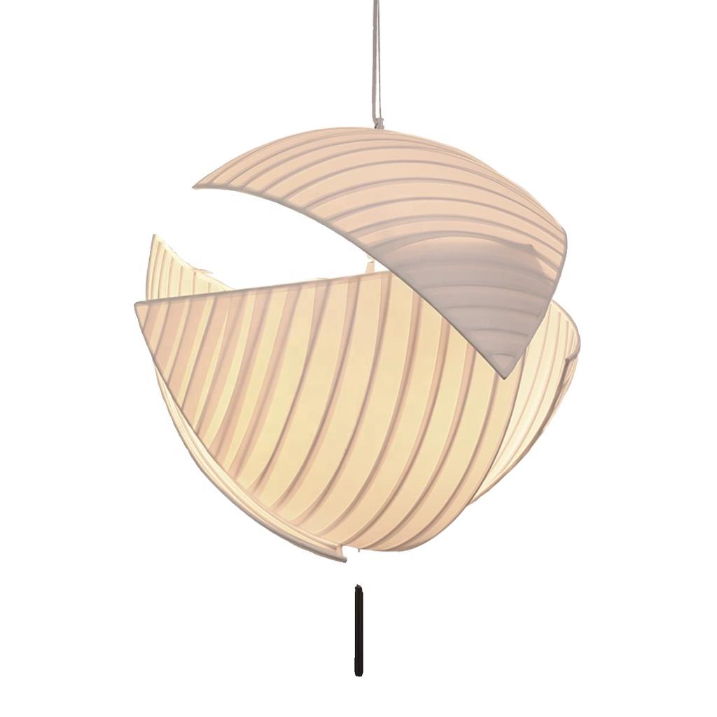 Wabi-sabi White Art Bedroom Livingroom Restaurant Chandelier Nordic Fabric Cloth Irregular Molding Bud Pendant Light