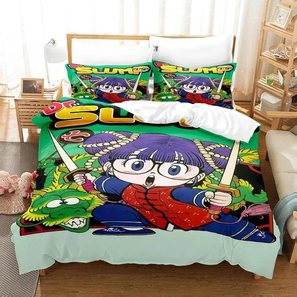 3D Cartoons Bed Sheet Set Kawaii Arale Bedding Set Single Twin Full Queen King Size Bed Set Adult Kid Bedroom Duvet Cover Sets