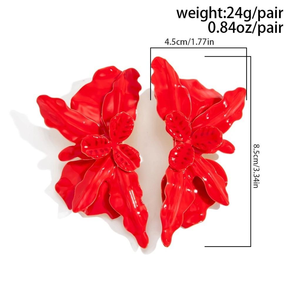Metal Petal Dangle Earrings Exaggerated Drop Earrings Stylish Statement Earrings Party Occasion