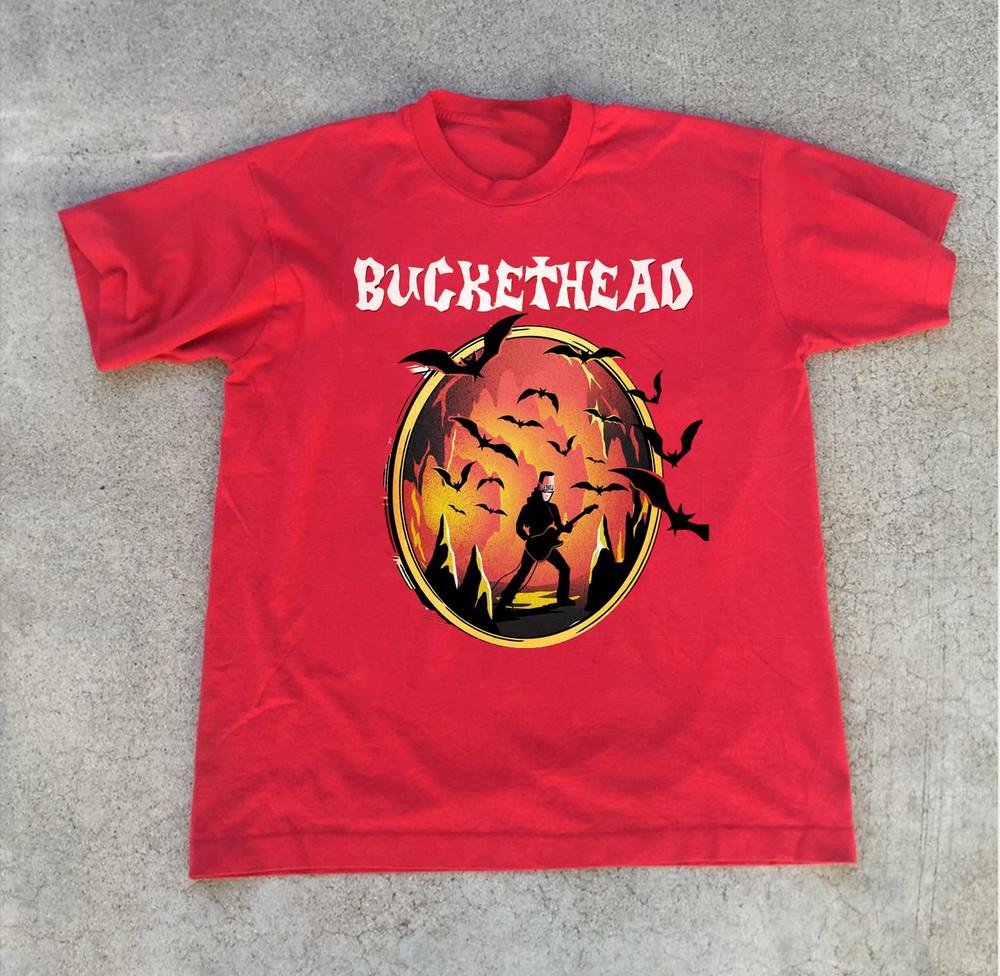 НОВАЯ Коллекция Постеров BUCKETHEAD 2025 Красная Футболка Все Размеры Унисекс