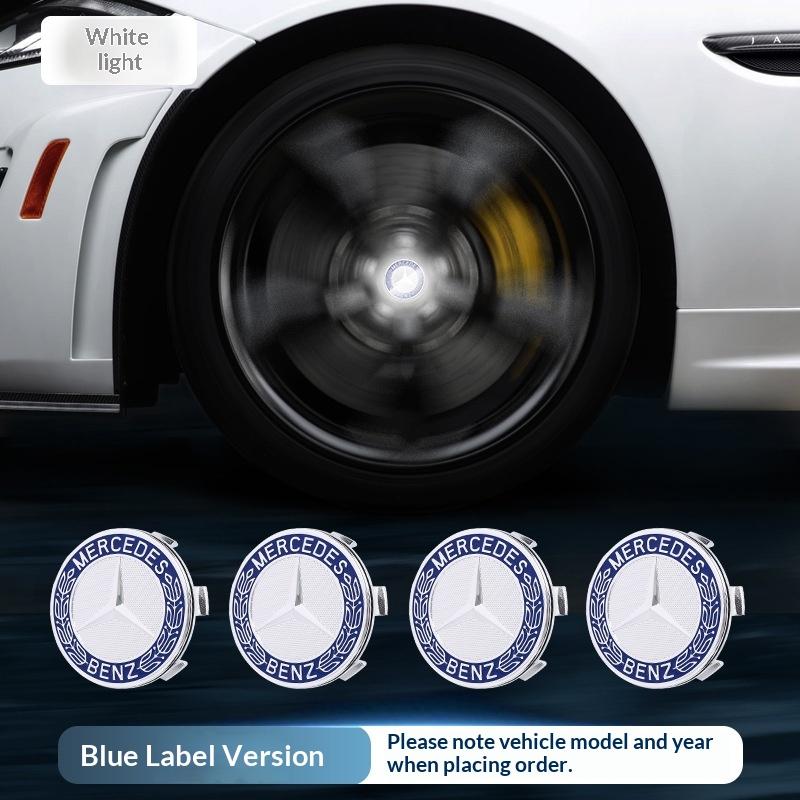 75mm suitable for Mercedes-Benz W204 W205 AMG E210 E214 W222 magnetic levitation LED lighting hub cap light key ring CQ1 QQ39