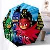1pc PJ Masks Automatic Folding Umbrella, Portable 3-Fold Design with 8-Bone Iron Frame, Outdoor for Fans, Travelers, Everyday Use, Gift for Enthusiast