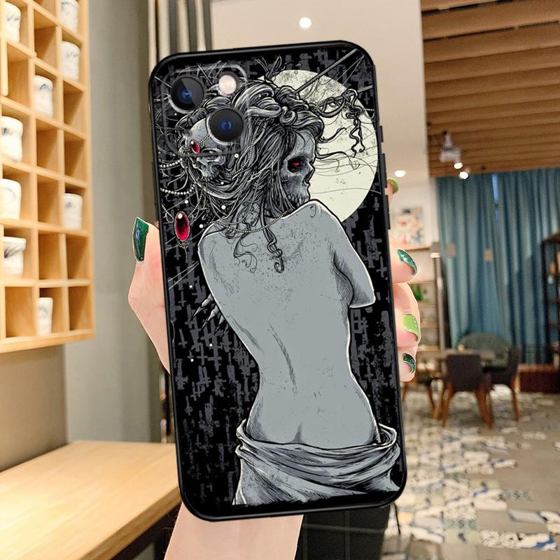 Готический чехол для телефона с черепом для iPhone 16 17 Pro Max 15 14 13 11 12 Pro Max mini 15 16 Plus 16e 17 Air Cover