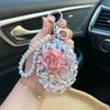 Crystal Glass Mirror Keychain Diy Finished Portable Makeup Mirror Bag Pendant Gift Wholesale Source Yiwu