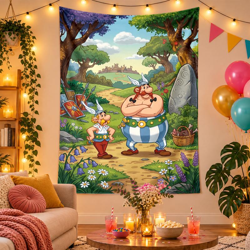 Polyester Wall Tapestry with Asterix Design, Decorative Hanging for Bedroom Living Room Dorm