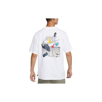 Nike Футболка с коротким рукавом Sb Graphic Print Skateboard, мужская, белая FJ1136-100