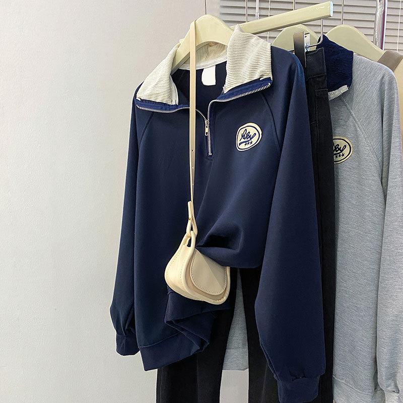 Женский свитшот 2025 XL в американском ретро-стиле - Новый тонкий весенне-осенний стиль