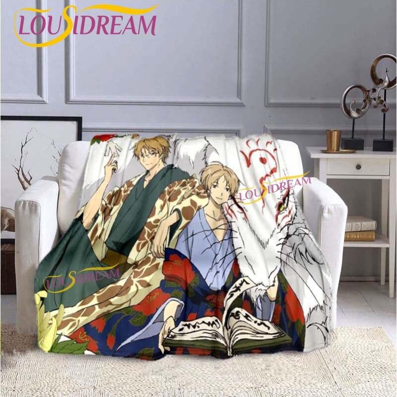 Классическое одеяло с героями мультфильмов Natsume Friends Account, премиальное фланелевое теплое мягкое плюшевое одеяло для дивана-кровати