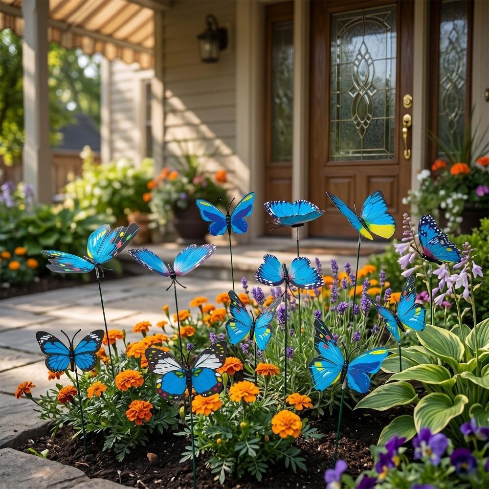 Colorful Butterfly Stakes Plant Plug Artificial Butterfly Decorative Pile Courtyard Flower Pots