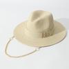 Summer Straw Fedora with Ribbon Decoration, Elegant Women's Travel Beach Sun Hat, Party Dress Chapeau Femme