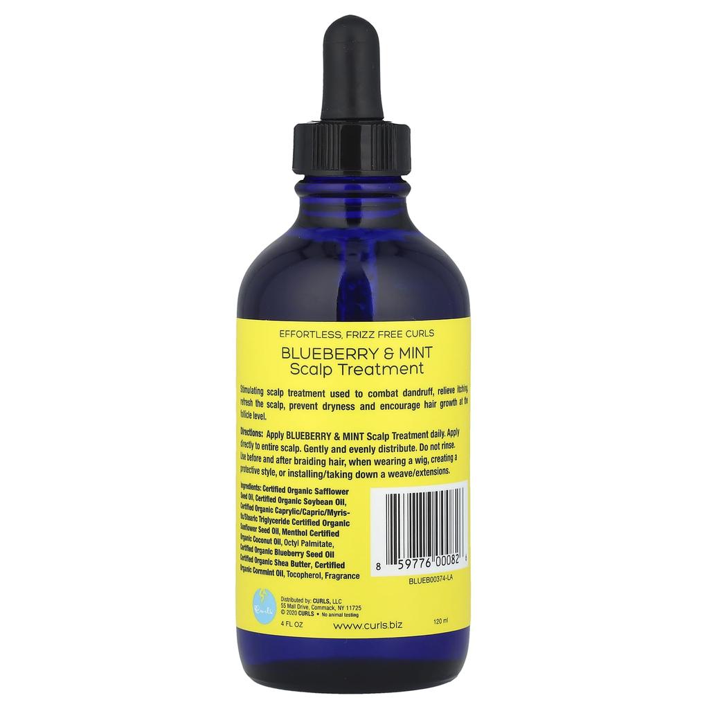 Curls Scalp Treatment, Blueberry and Mint, 4 Fl Oz (120 Ml)