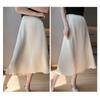 Spring and Summer Silk Half-body Skirt for Women Solid Color Umbrella Skirt High Waist Temperament Long Skirt Thin Skirt