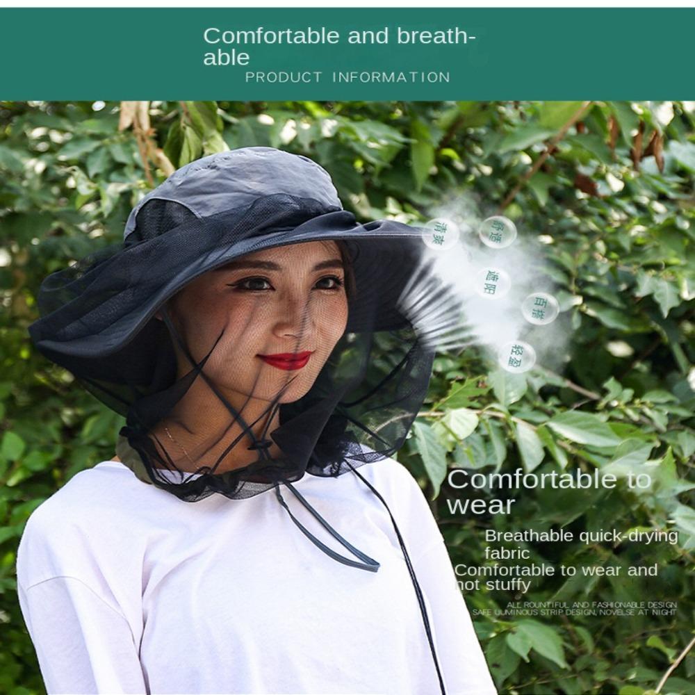 Защита от насекомых Защита от пчел Уличная солнцезащитная сетчатая шляпа Кепка для рыбалки Москитная шапка Сетка для головы