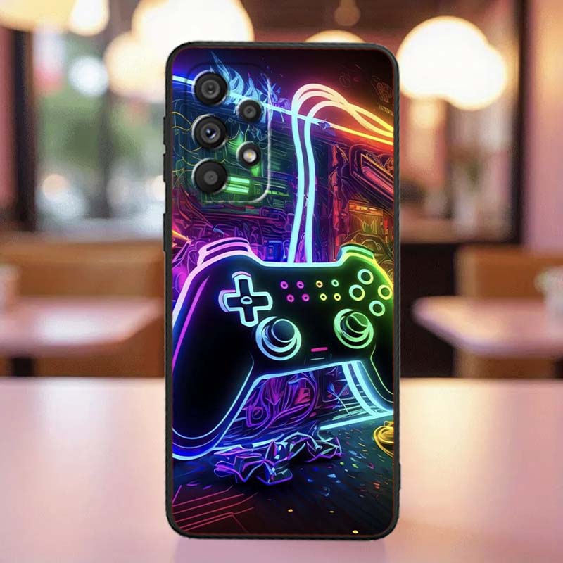 Креативный игровой контроллер Для Samsung A41 A35 A34 A33 A32 A25 A24 A23 A21s A06 A05 A04 A03 Note 10 20 Ultra 5G Черный Чехол для Телефона