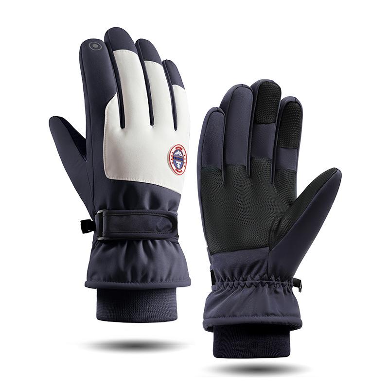 Зимние уличные флисовые теплые водонепроницаемые и противоскользящие перчатки с сенсорным экраном для езды на электровелосипеде и альпинизма