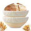 Bread Proofing Basket, Fermentation Basket Natural Rattan Bowl, Bread Baking Basket With Liner Cloth, DIY Baking Yeast Bread Dough Kitchen Baking Tool