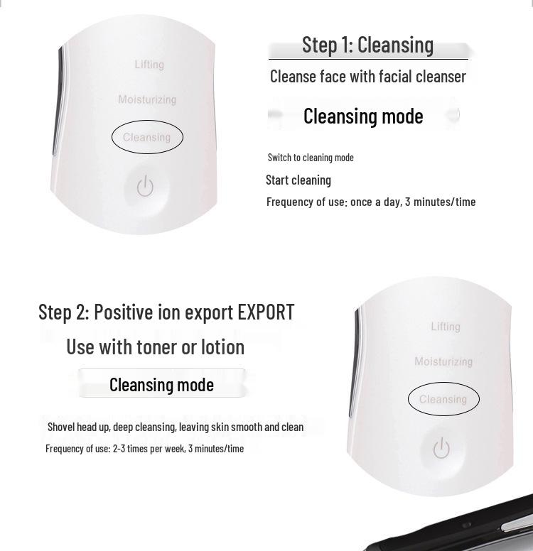 Ультразвуковой прибор для удаления черных точек и очищения лица с функцией пилинга