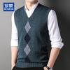 Мужской жилет без рукавов с V-образным вырезом из 100% чистой шерсти