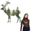 Iron-On Transfers For Clothing Forest Goat Design Stickers Parches Ropa Heat Trnasfer Diy Clothes Stickers Iron-On Clothes
