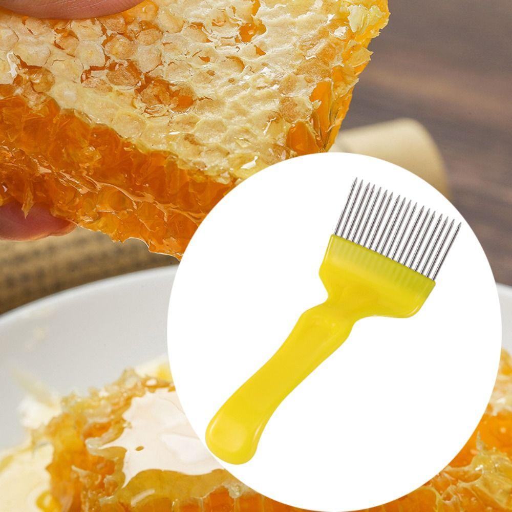 Straight Needles Bee Honey Fork Stainless Steel Honey Scraper Honey Scratcher Beekeeper