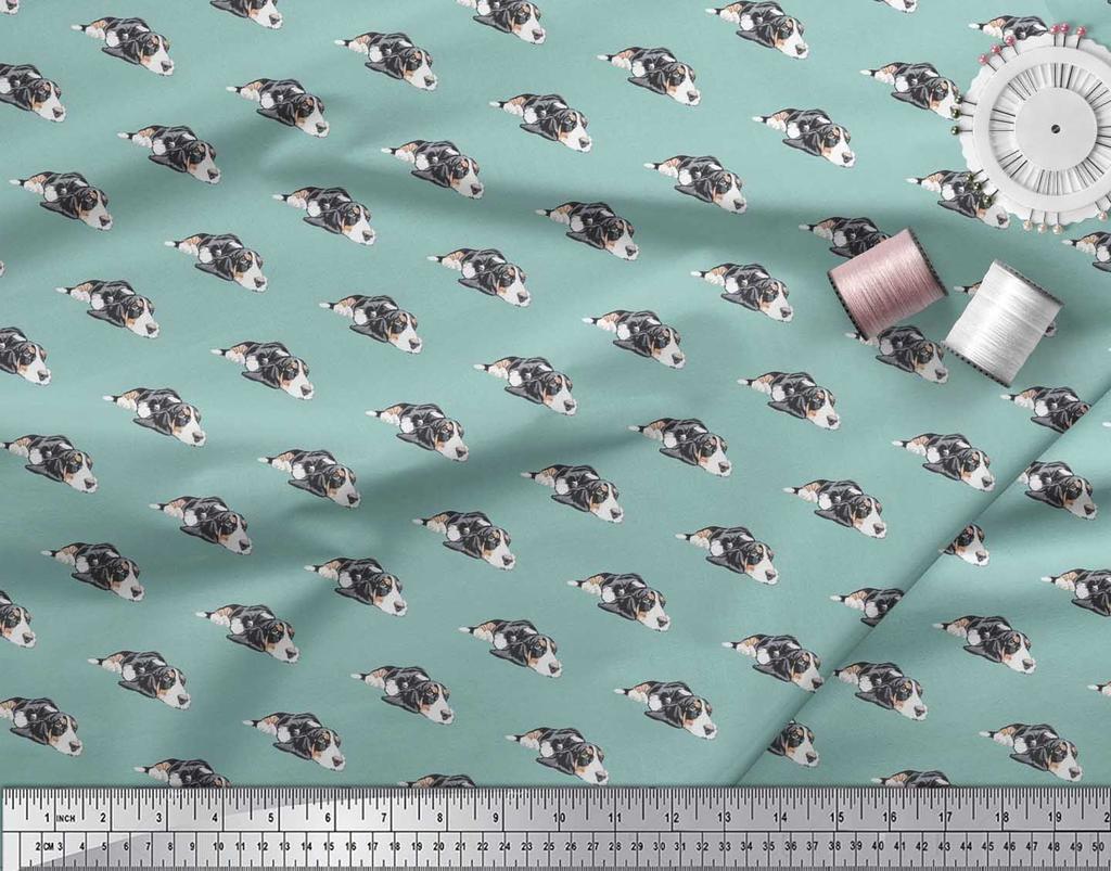 Soimoi Японский креп-сатин ткань с принтом собаки бассет-хаунд на метр 42 дюйма