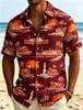 Men's Island Adventure And Coastal Print Casual Shirt, Breathable Top For Summer Vacation Party Travel And Daily Wear
