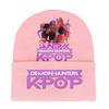 Kpop Охотники на демонов HUNTRIX SAJABOYS Шерстяная вязаная шапка с принтом букв и подвернутым краем Утепленная для холодного сезона Взрослая шапка Подарок для фанатов Дата рождения