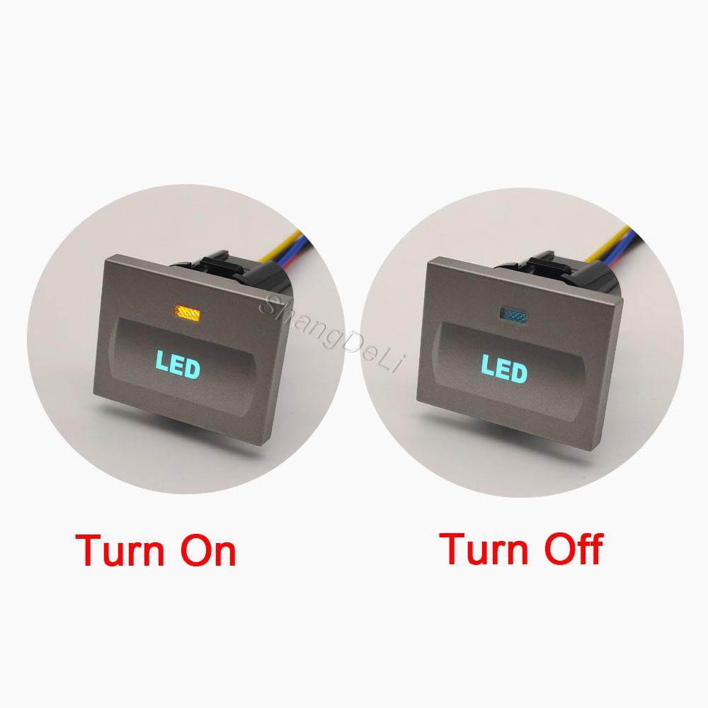 Silvery Car LED Fog Light Power Switch Button With Connect Wire For Ford Focus 2 2004-2010 mk2 Transit Accessories