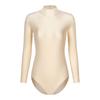 Женское боди с воротником-стойкой, боди с длинным рукавом, однотонное, с молнией сзади, эластичное, одежда для гимнастики и танцев