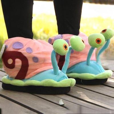 Зимние тапочки-улитки Спанч Боба: Уютные Нескользящие Хлопковые Ботинки для Родителя и Ребенка и Студентов