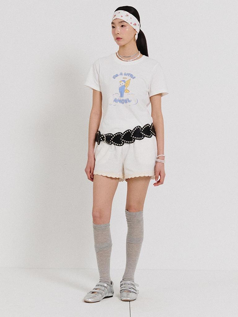 SWAYGLOW Lace Shorts_White