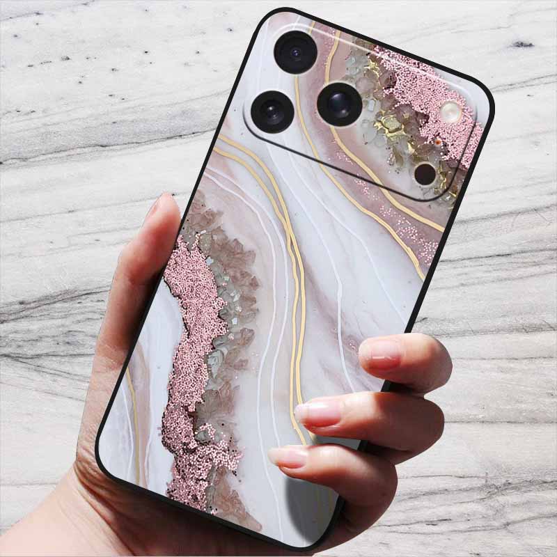 Case For iPhone 16 plus 17 Pro Max Luxury Silicone Back Cover For iPhone17 Air 16e iPhone16 Soft TPU Phone Cases Marble Patterns